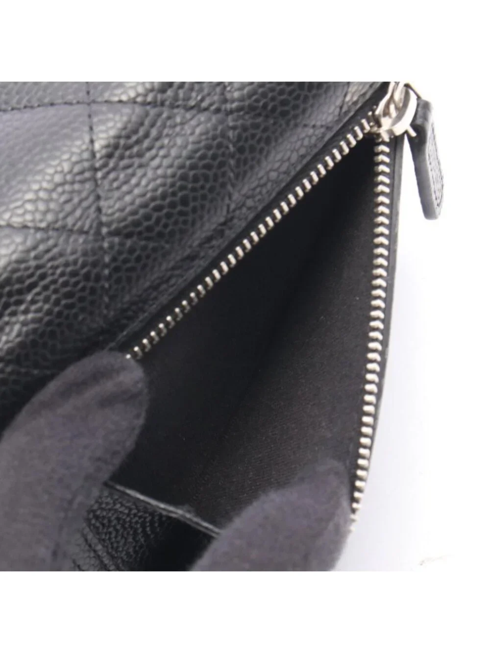 Chanel Trifold Wallet Classic Small Flap Black Caviar Leather Quilted